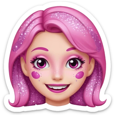 glitter pink girl naughty sticker
