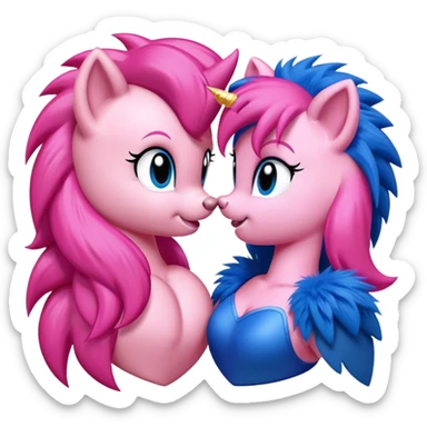 Pinkie Pie kissing Sonic  sticker
