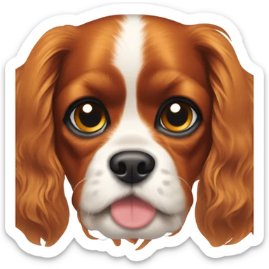 Cavalier King Charles spaniel with a spot on his forehead sticker