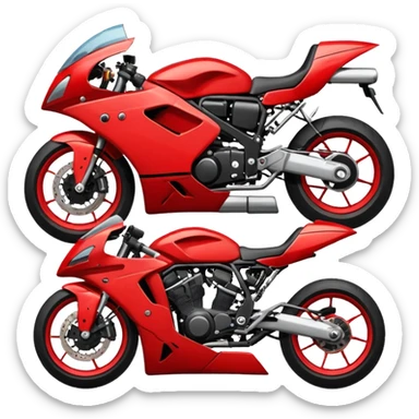 sports motorcycle lying on the ground sticker