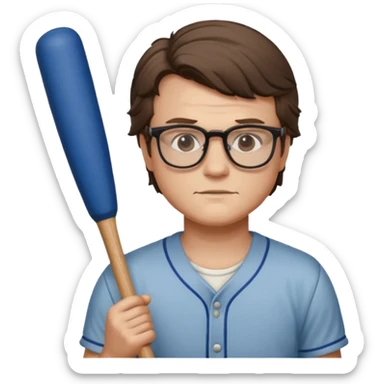 Steve Harrington from stranger things with the glasses and bat sticker