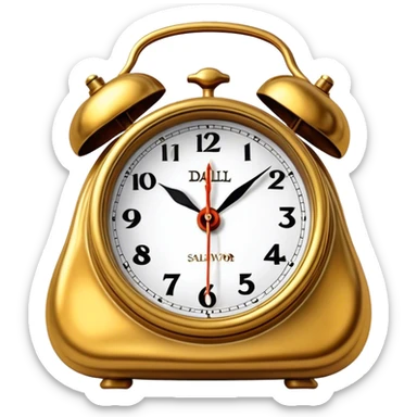 Melting Golden alarm clock by Salvador Dali, Surrealism sticker