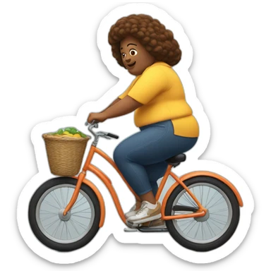 A big woman on a little bicycle sticker