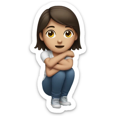 Brunette girl with her elbow hurting sticker