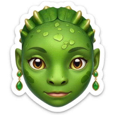 ancient amphibian woman with earrring sticker