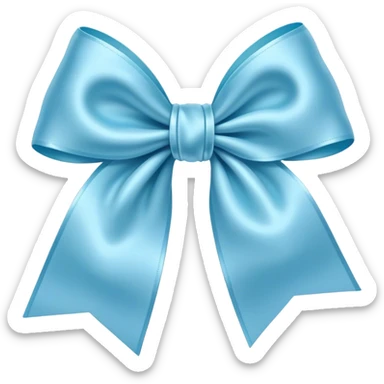 A light blue bow sticker
