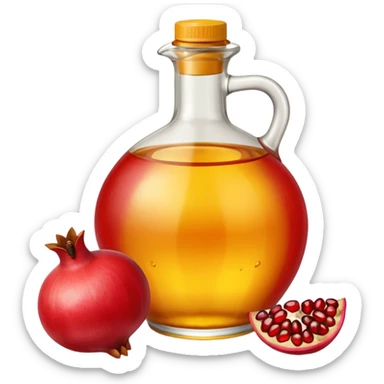A Pomegranate and a 20 liter container of used cooking oil sticker