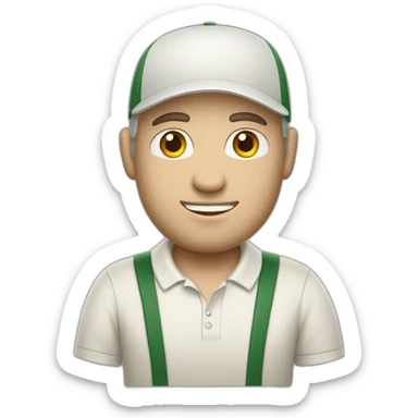 pale balding dad golfer with dark hair sticker