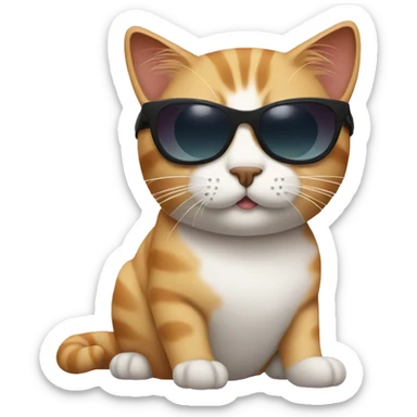 Cat with sunglasses sticker