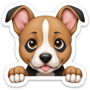 Pit bull/german shepherd mixed puppy with ears down sticker