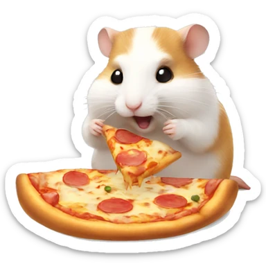 Hamster eating pizza sticker