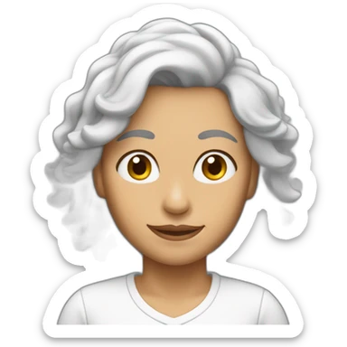 Mujer de 52 años con el pelo blanco sticker