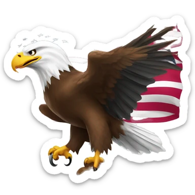 Bald eagle with cigar and American flag patriotic sticker