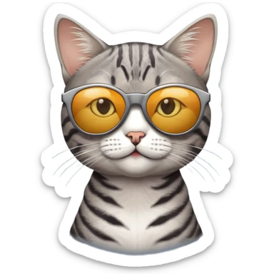 Cat with sunglasses short haired sticker