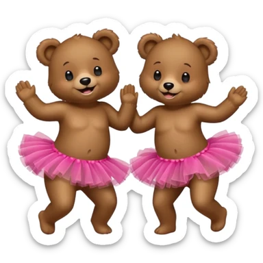 bears dancing on beach in tutu sticker