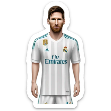 Messi wearing real madrid shirt sticker