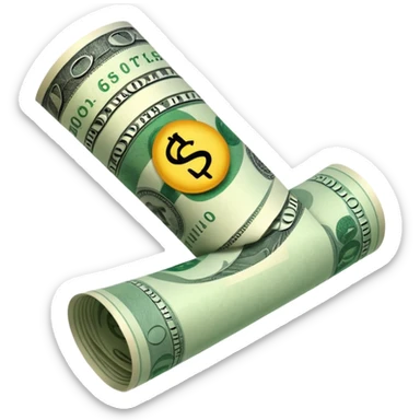 Money that is like a tube One dollar sticker