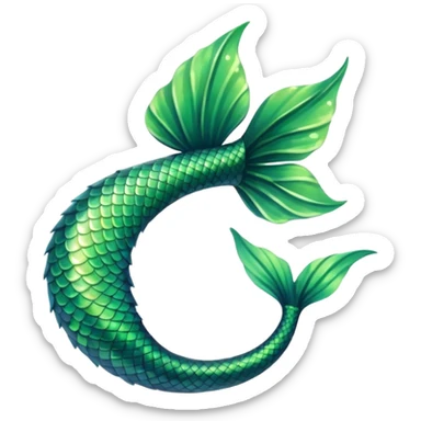 siren aesthetic tail green only sticker