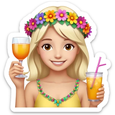 Girl partying at festival sticker