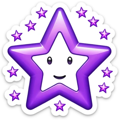 The word "banger" surrounded by purple stars sticker
