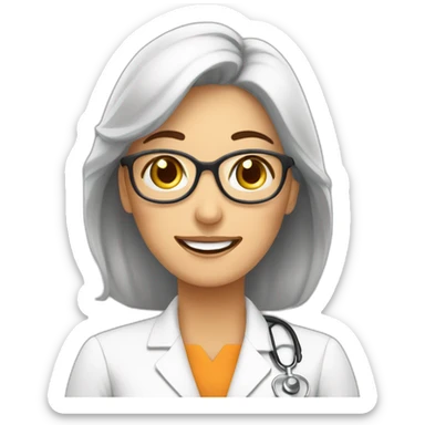 nutricionista mujer castaña hablando a audiencia sticker