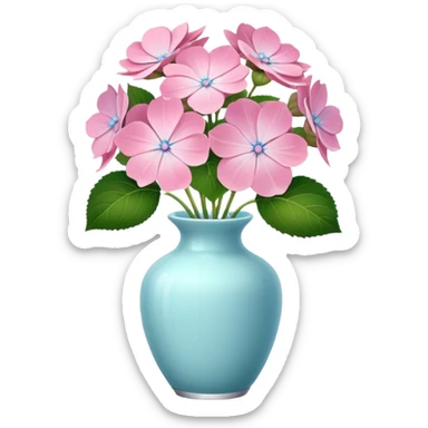 Pink Pastel Aesthetic Hydrangeas In A Vase sticker