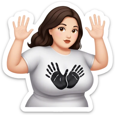 plus size brunette back booty with hand print on booty sfw sticker