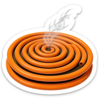 a burning mosquito coil spinning in the place of a selling fan. sticker