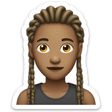 A teenager with medium dreadlocks sticker