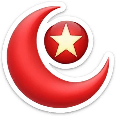 red crescent moon with glowmake it a darker red more burgundy  sticker