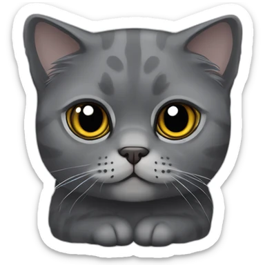Gato Scottish fold gris oscuro con orejas dobladas sticker