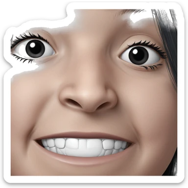 horror portrait with black eyes sticker