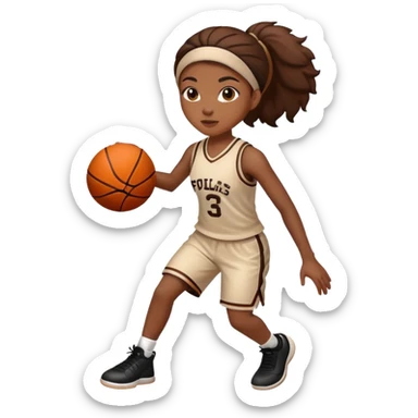 black female playing basketball sticker