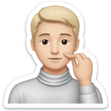 A man using his hand to make a line across his neck  sticker