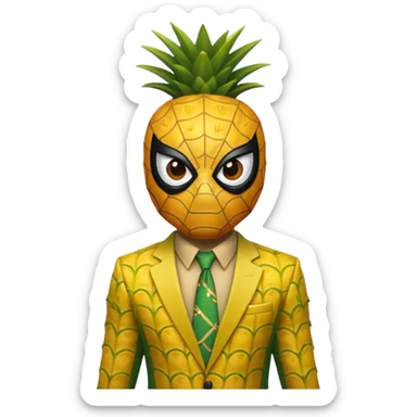 spiderman in pineapple theme sticker