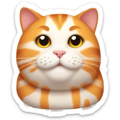 Chubby Orange cat with stripes  sticker