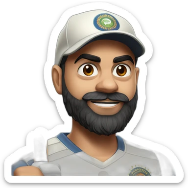 Virat Kohli with bat sticker