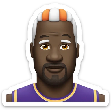 Shaquille O’Neal with a wig sticker
