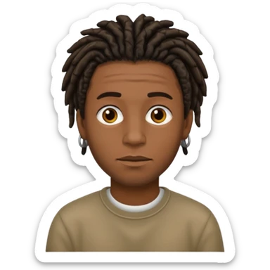 a black man with short dreads sticker
