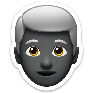 dark gray sily face sticker