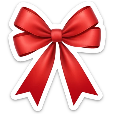 single red ribbon, neatly tied bow, isolated on white background, high detail, soft natural lighting, no text, no watermark --ar 1:1 --v 6
 sticker