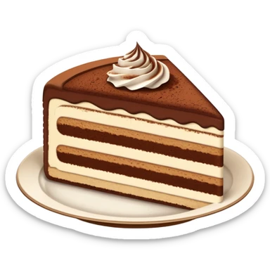 One slice of tiramisu cake sticker