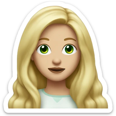 woman with long blonde hair and oval face green eyes sticker