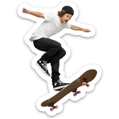 chris joslin doing a treflip on a skateboar sticker