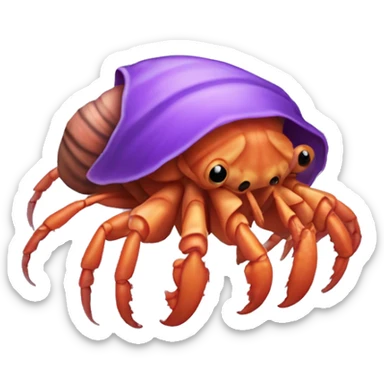 Purple orange smiling hermit crab less leggu sticker