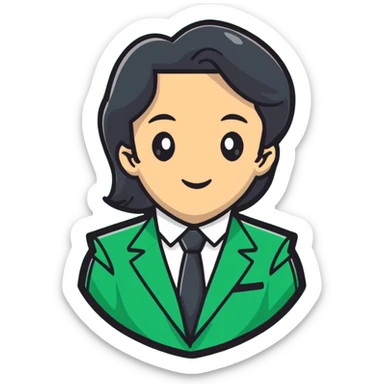 green business suit with shoulder pads sticker