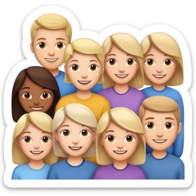 A beautiful crowd of white people sticker