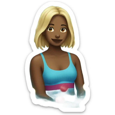 Woman inside the pool sticker