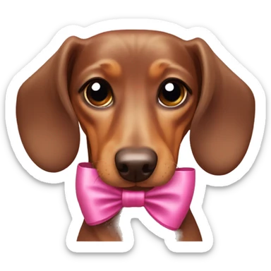 Dachshund dog with pink bows sticker
