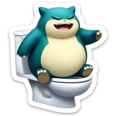 Shiny snorlax on a toilet sticker
